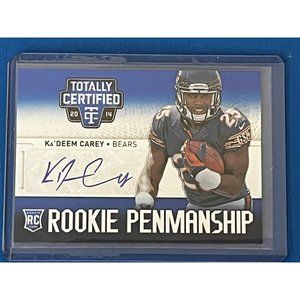 2014 Totally Certified Rookie Penmanship Blue #KC Ka'Deem Carey Autograph #/25